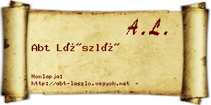 Abt László névjegykártya